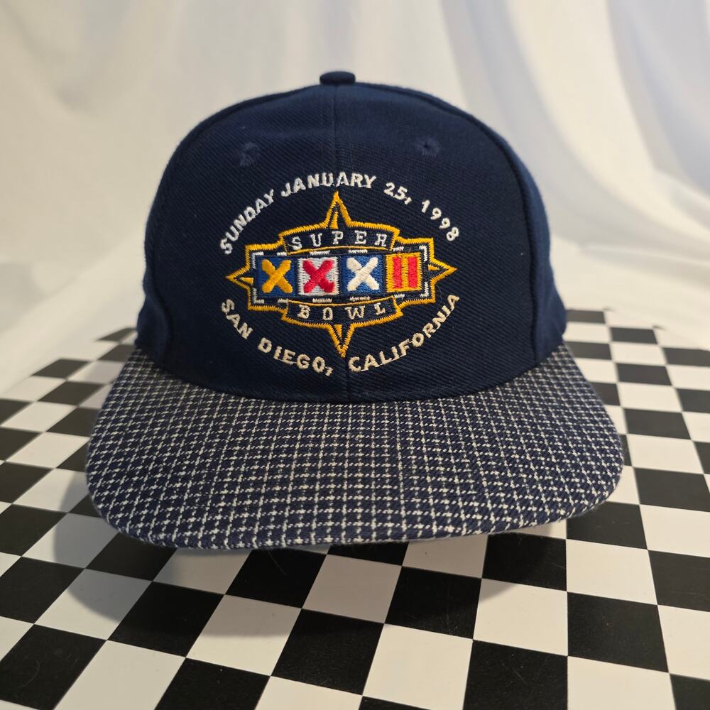 Vintage‎ Logo Athletic 1998 Super Bowl XXXII Navy Snapback Hat OSFA